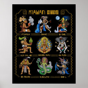 Ancient Mayan Gods Poster