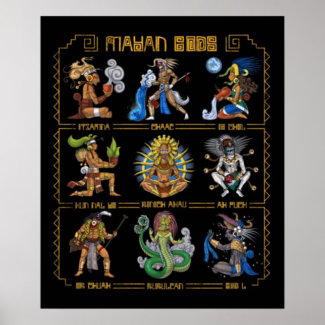 Ancient Mayan Gods Poster (Front)