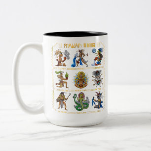 Ancient Mayan Gods Two-Tone Coffee Mug