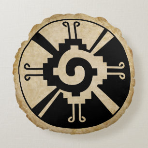 Ancient Mayan Hunab-Ku Round Pillow