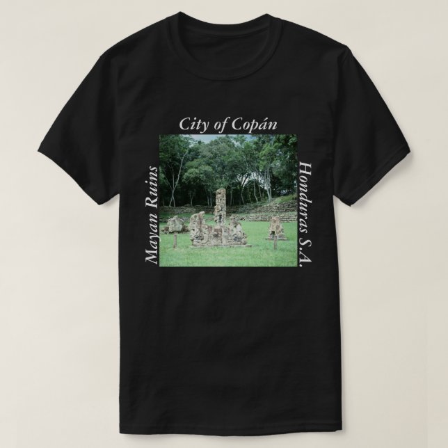 Ancient Mayan Ruins Copan Honduras Photo Design T-Shirt (Design Front)