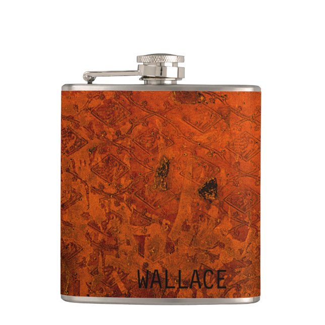 Ancient Medieval Leather Bound Book Cover Hip Flask (Front)