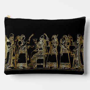 Ancient Mesopotamian Gold Art Zipper Accessory Pouch