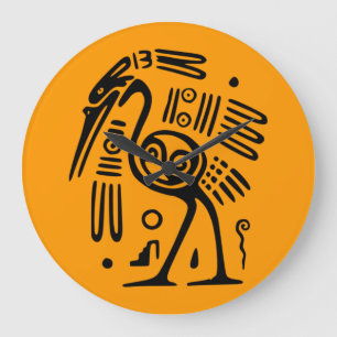 Ancient Mexican Bird Round Wall Clock