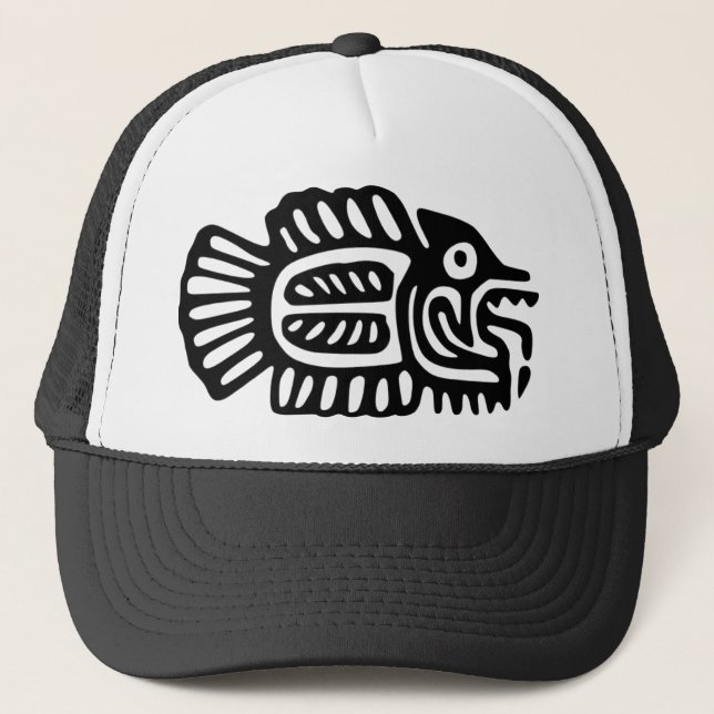 Ancient Mexican Fish Motif Cap (Front)