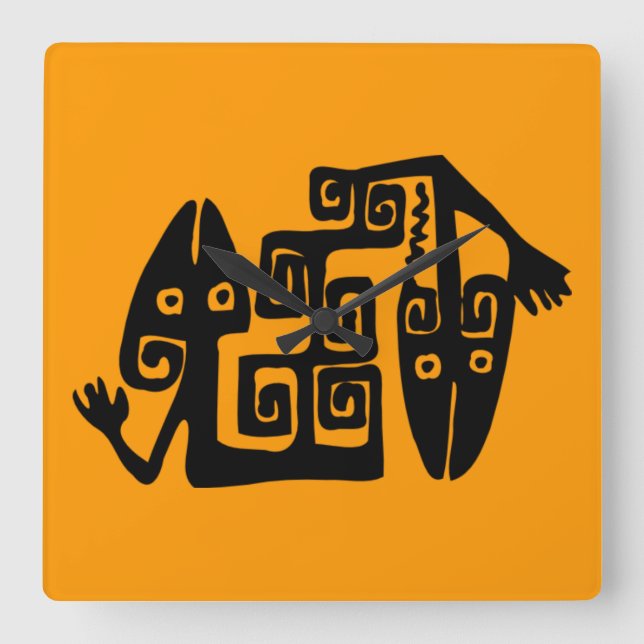 Ancient Mexican Snakes Round Wall Clock (Front)