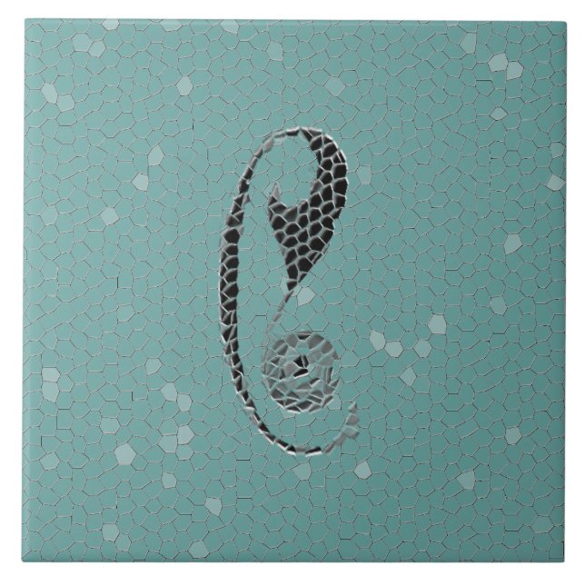Ancient Monogram Letter C Ceramics Tile (Front)