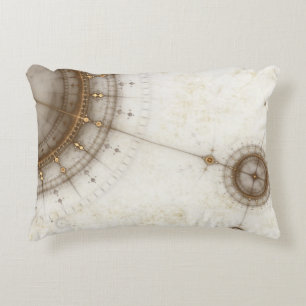 Ancient Nautical Chart, Grunge Accent Pillow