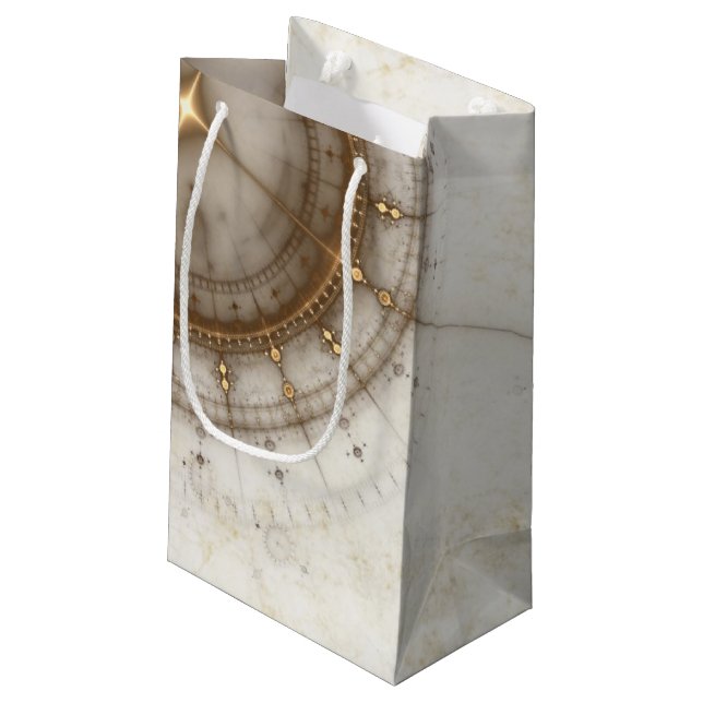 Ancient Nautical Chart, Grunge Small Gift Bag (Back Angled)