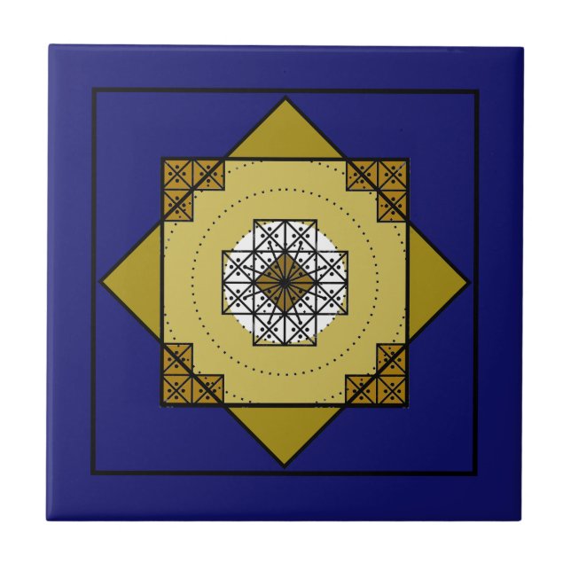 Ancient Nazca Mandala, Peru.  Tile (Front)