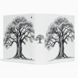 Ancient Oak Tree Charcoal Sketch Binder