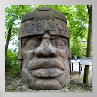 Ancient Olmec Head ! Poster