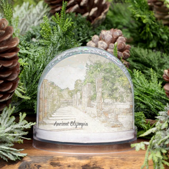 Ancient Olympia Greece Snow Globe – Historic  (Winter)