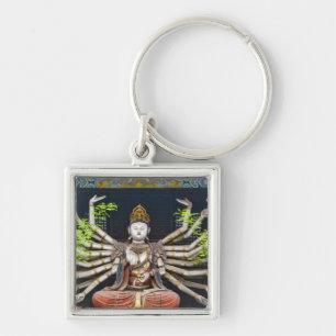 Ancient painted sculptures in Shuanglin Keychain