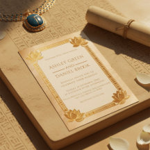 Ancient Papyrus Royal Gold Lotus Egyptian Wedding