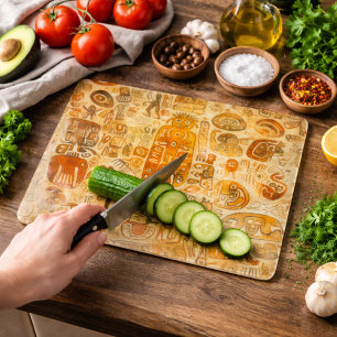 Ancient Petroglyph Art Cutting Board