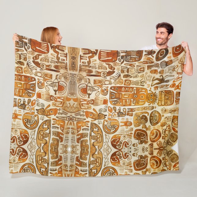 Ancient Petroglyph Art  Fleece Blanket (In Situ)