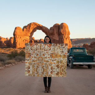 Ancient Petroglyph Art  Fleece Blanket