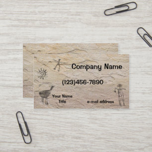 Ancient Petroglyphs Stone Background Business Card