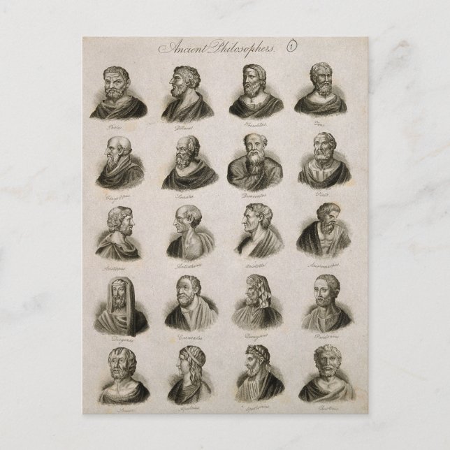 Ancient Philosophers Portrait Thinkers Vintage Postcard (Front)