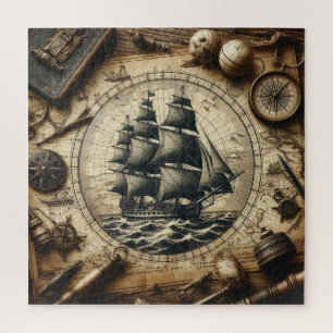 Ancient Pirate Sailing Ship 4 Jigsaw Puzzle