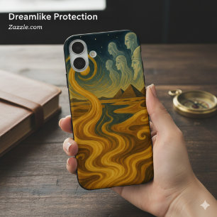 Ancient Pyramids Mystique Celestial Gold iPhone 16 Plus Case