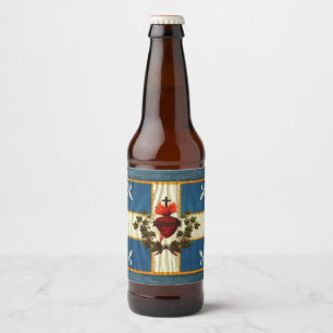 Ancient Quebec flag Chime Sacred Heart Beer Bottle Label