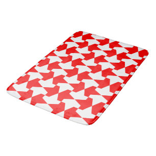 Ancient Red and White Muslim Mamluks Pattern Bath Mat