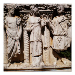 Ancient relief engravings sculptures in Turkey Poster