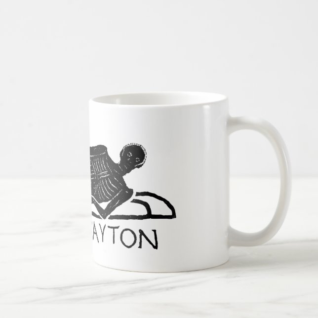 Ancient Roman Artifact Know Thyself Skeleton Coffee Mug (Right)