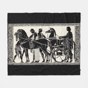 ancient Roman men and horses print Fleece Blanket