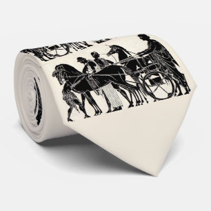 ancient Roman men and horses print Tie