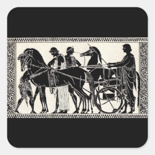 ancient Roman men and horses Square Sticker