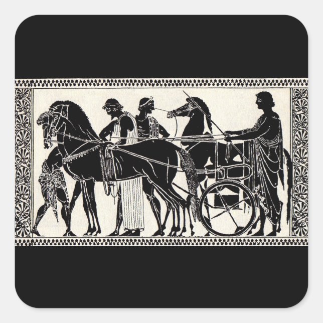 ancient Roman men and horses Square Sticker (Front)