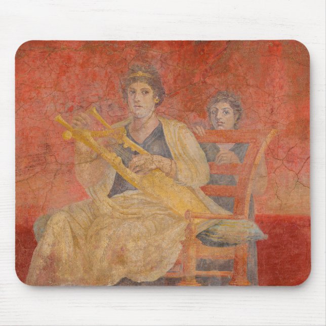 Ancient Roman Pompeii Neighbour Fresco Musician Ar Mouse Pad (Front)
