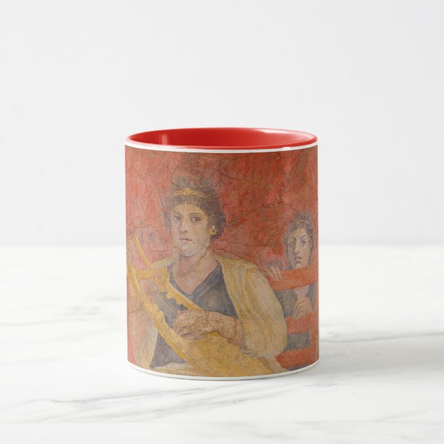 Ancient Roman Pompeii Neighbour Fresco Musician Mug (Center)