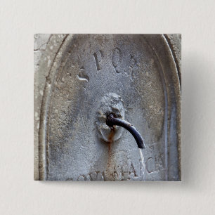 Ancient Roman public water fountain 2 Inch Square Button