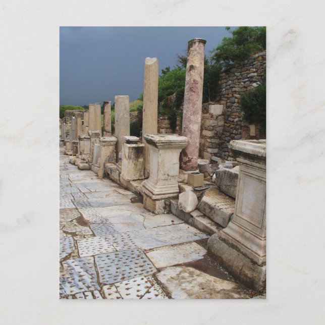 Ancient Roman road in the city of Ephesus, Turkey Postcard (Front)