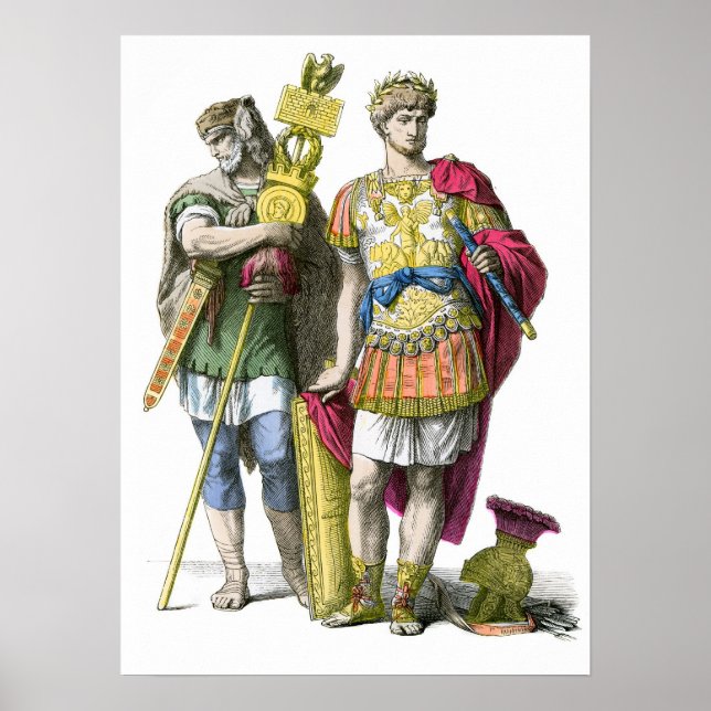 Ancient Roman Standard Bearer and General Poster (Front)