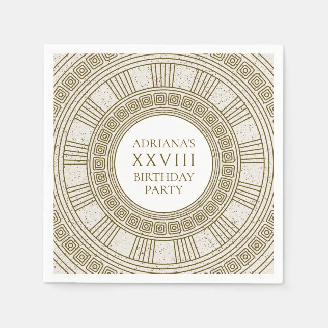Ancient Rome Birthday Party with stone elements Napkin (Front)