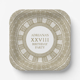 Ancient Rome Birthday Party with stone elements Paper Plate