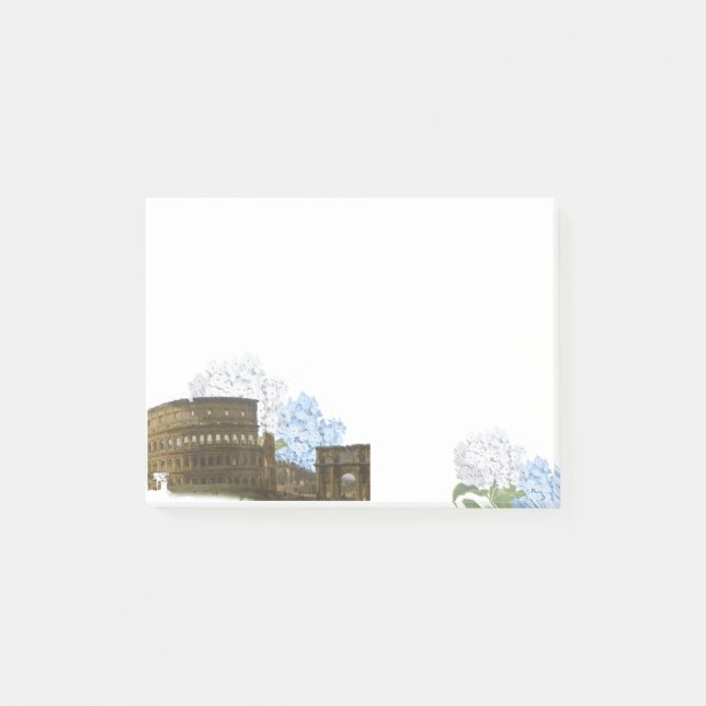 Ancient Rome Blue Hydrangea Note Pad (Front)