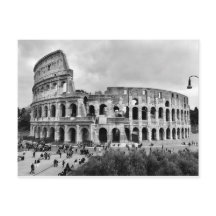 Ancient Rome Colosseum Black & White Postcard