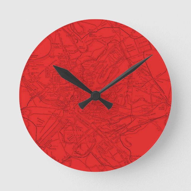 Ancient Rome in Red Round Clock (Front)
