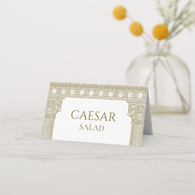 Ancient Rome Party with elegant temple columns Place Card (Front)