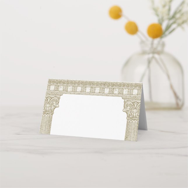 Ancient Rome Party with elegant temple columns Place Card (Front)