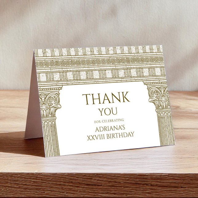 Ancient Rome Party with elegant temple columns Thank You Card (Creator Uploaded)