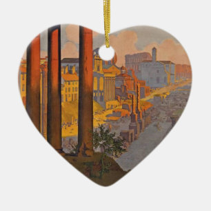 Ancient Rome Travel Ad Painting Ceramic Ornament