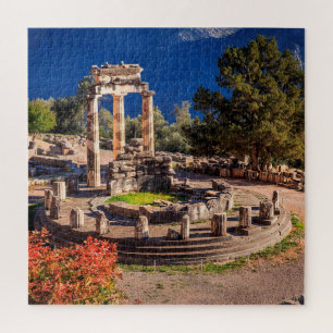 Ancient ruins Athina Pronaia temple in Delphi Jigsaw Puzzle