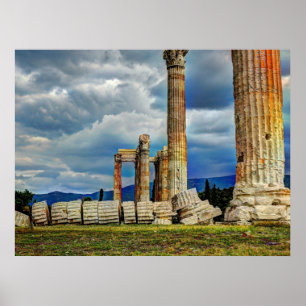 Ancient Ruins in Athens Greece Poster